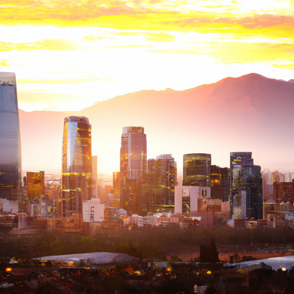 Santiago skyline con luz natural suave