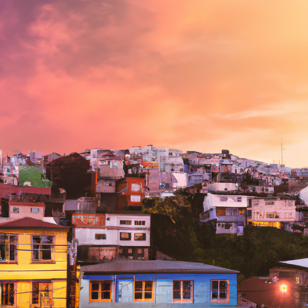 Valparaíso colorido con luz dorada